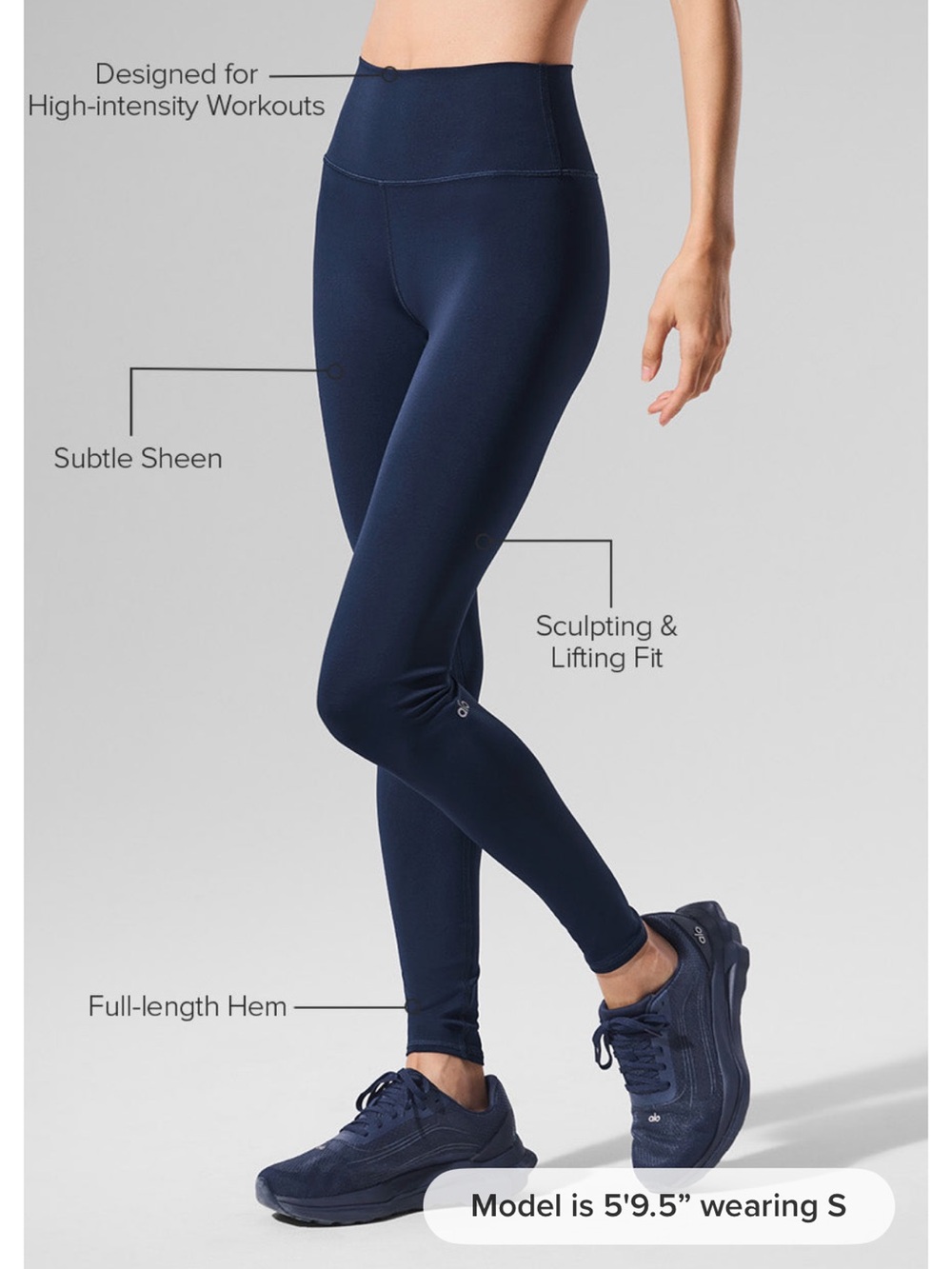 ALO Yoga High-Rise Sculpting Leggings in Navy Blue Airlift
